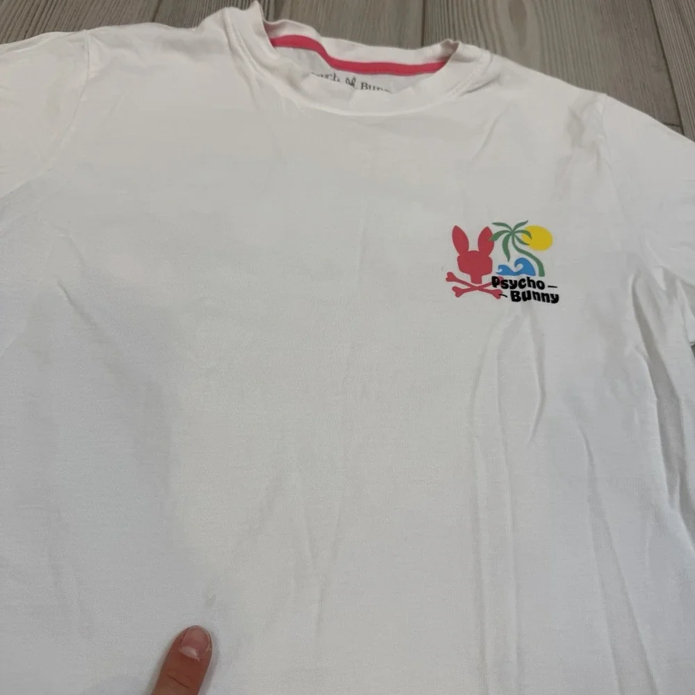 Psycho Bunny T-Shirt Graphic Tee Beach Palms Sun Short Sleeve Youth Sz‎ L 14/16